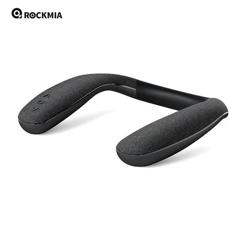 Rockmia marca neckband alto-falante bluetooth EBS-908 cinza 6w bt 5.0 lança estéreo sem fio para casa trabalho jogo andando ciclismo