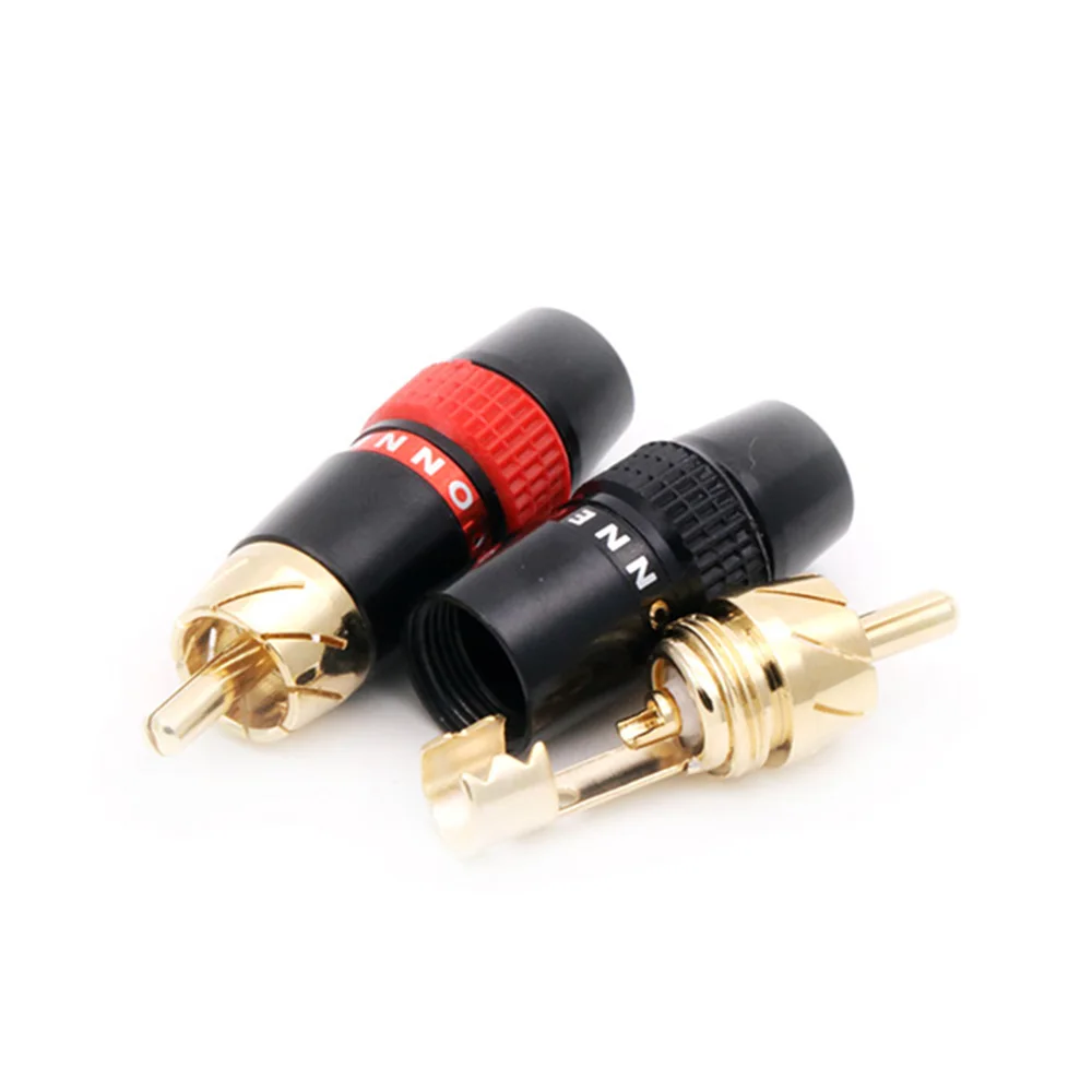 4PCS RCA Audio Plug 3.2 to 6.5mm Jack HiFi Stereo Connector for TV PC Amplifiers DVD Speaker Wire Home Theater Speaker