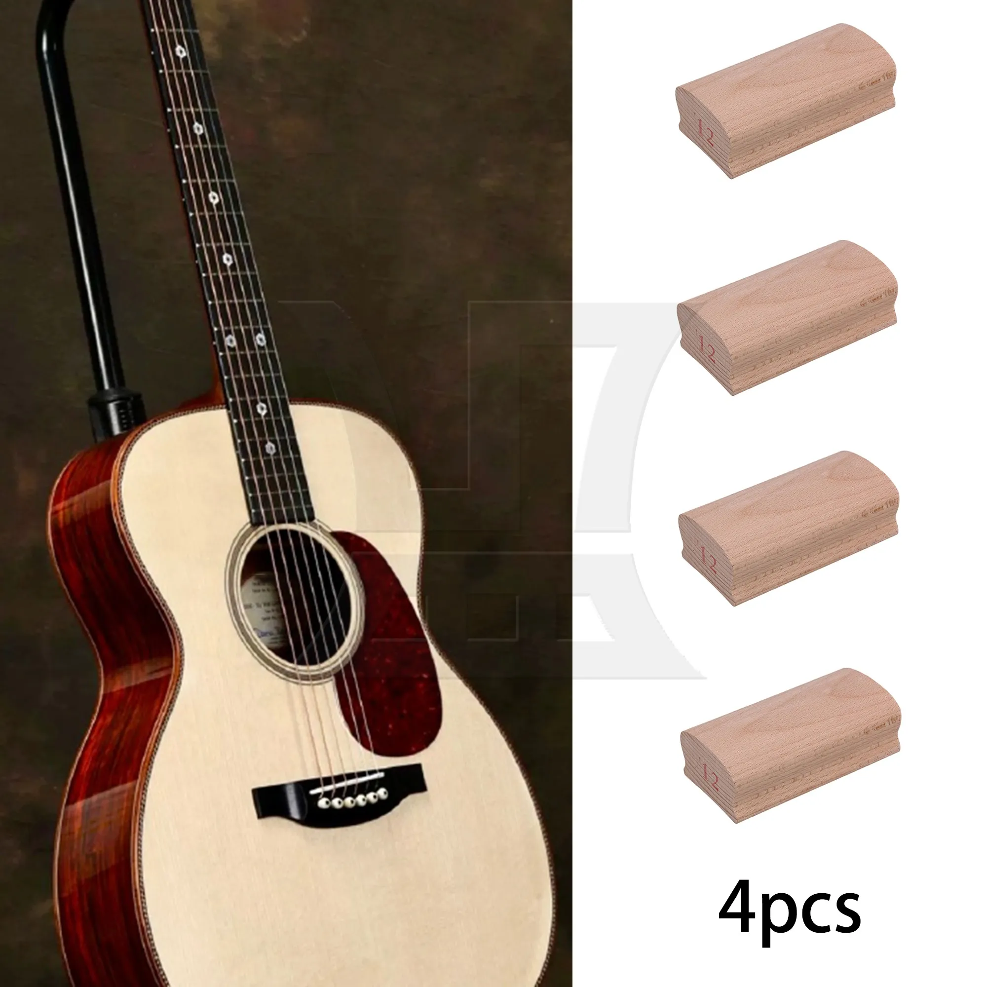 

Yibuy 4pcs Fingerboard Arc Polishing Block, 12#, Suitable For Guitar Thread Polishing