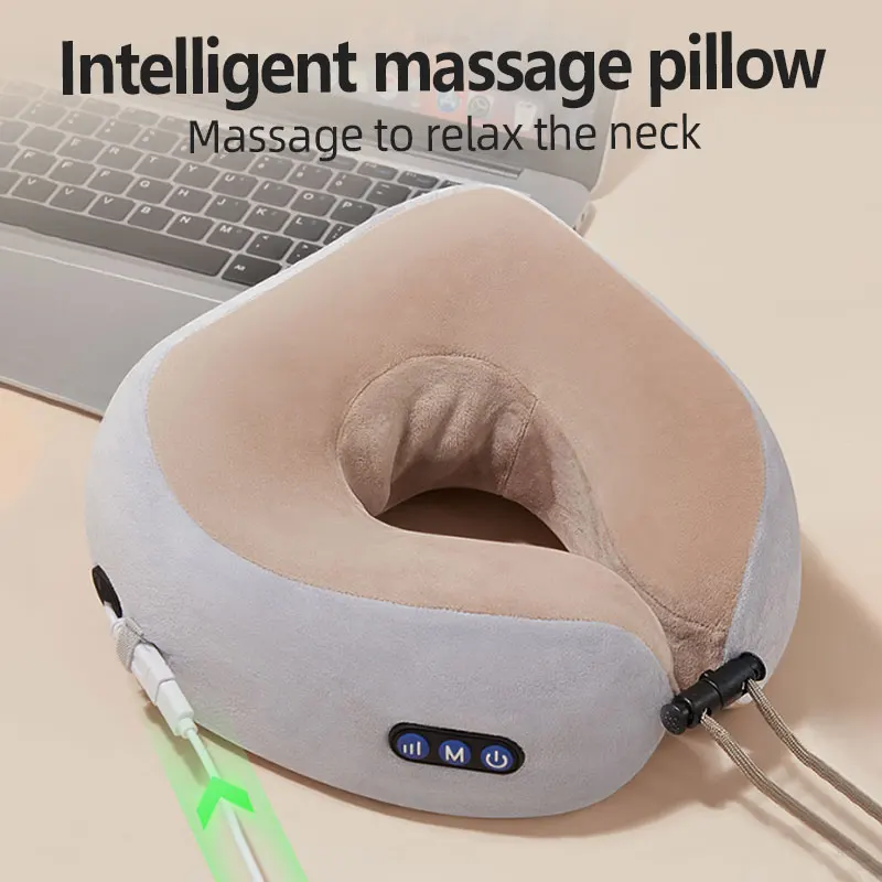 U Shaped Electric Neck Massager Multifunctional Shoulder Kneading Heating Massager Portable Travel Home Car Use Massage Pillow