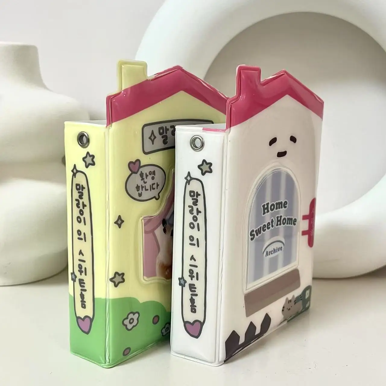 3 Inch Cute Kpop Photocard Holder Book Mini Photo Kpop Album, Hollow Kpop Binder Collector Book 32 Pockets Photo Card Holder