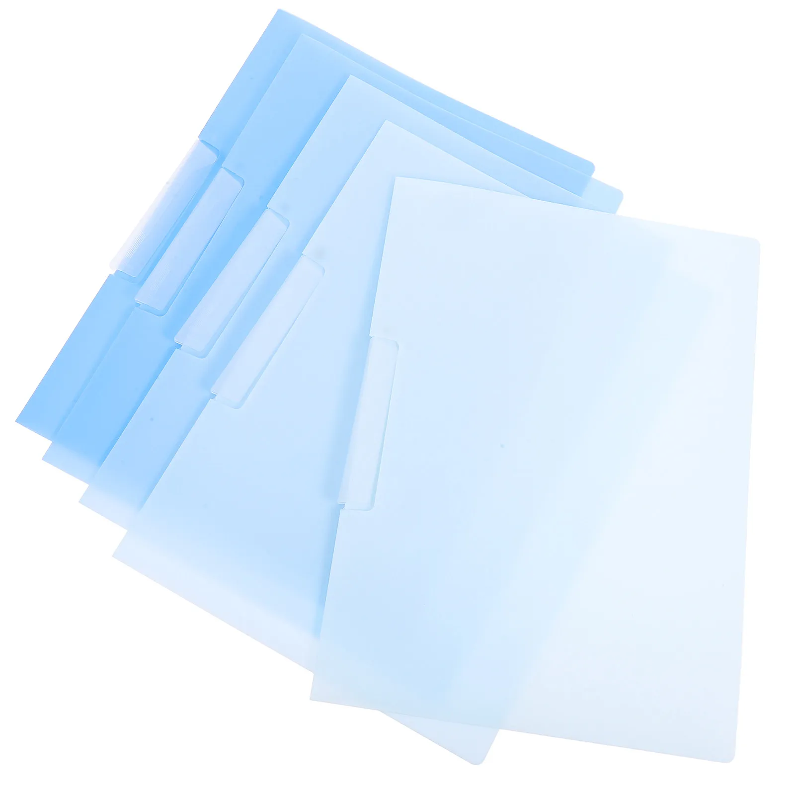 

Набор из 5 синих пластиковых папок-скоросшивателей формата А4 с поворотной боковой застежкой, сверхпрочные, для офиса и школы