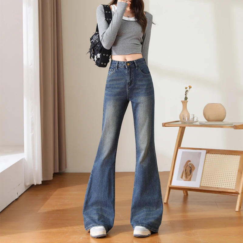 Jielur Simple Winter Loose Straight Jeans Vintage Blue Casual High Waist New Basic Fashion Female Streetwear Chic Women Jeans