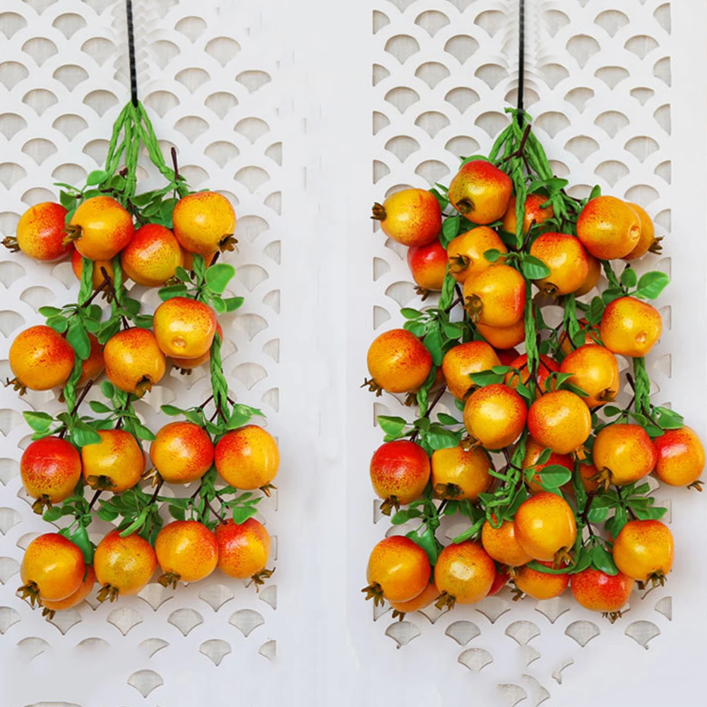 Cuerda colgante de simulación de plátano, naranja, melocotón, Granada, limón, fruta Artificial, verdura, modelo de espuma, granja, decoración de Hotel