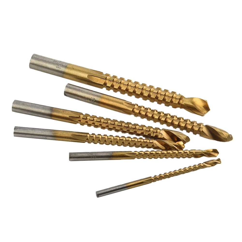 

6pcs/Set Drill Bits HSS High Speed Steel Titanium Coated Drill Bits 3mm, 4mm, 5mm, 6mm, 6.5mm, 8mm Tools Parts