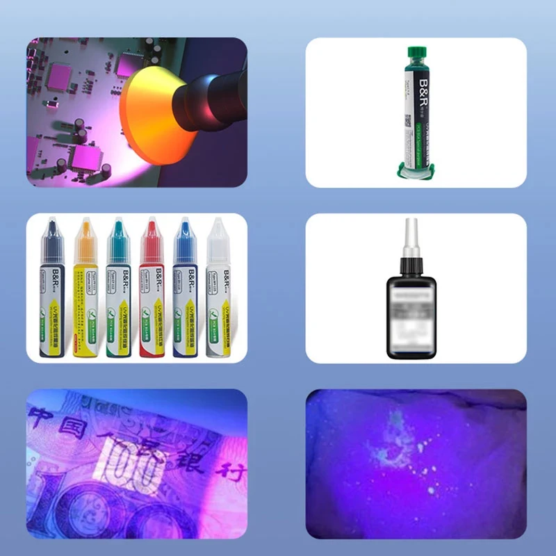 B & R-Lâmpada violeta de cura inteligente UV de alta intensidade para telefone, placa-mãe, reparo de LCD, óleo verde, LOCA, G-10W