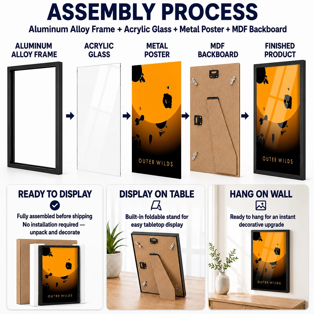 Outer Wilds Metal Posters With Aluminum Alloy Frame Personalized Photo Gaming Inspired Wall Art For Game Room And Home Office