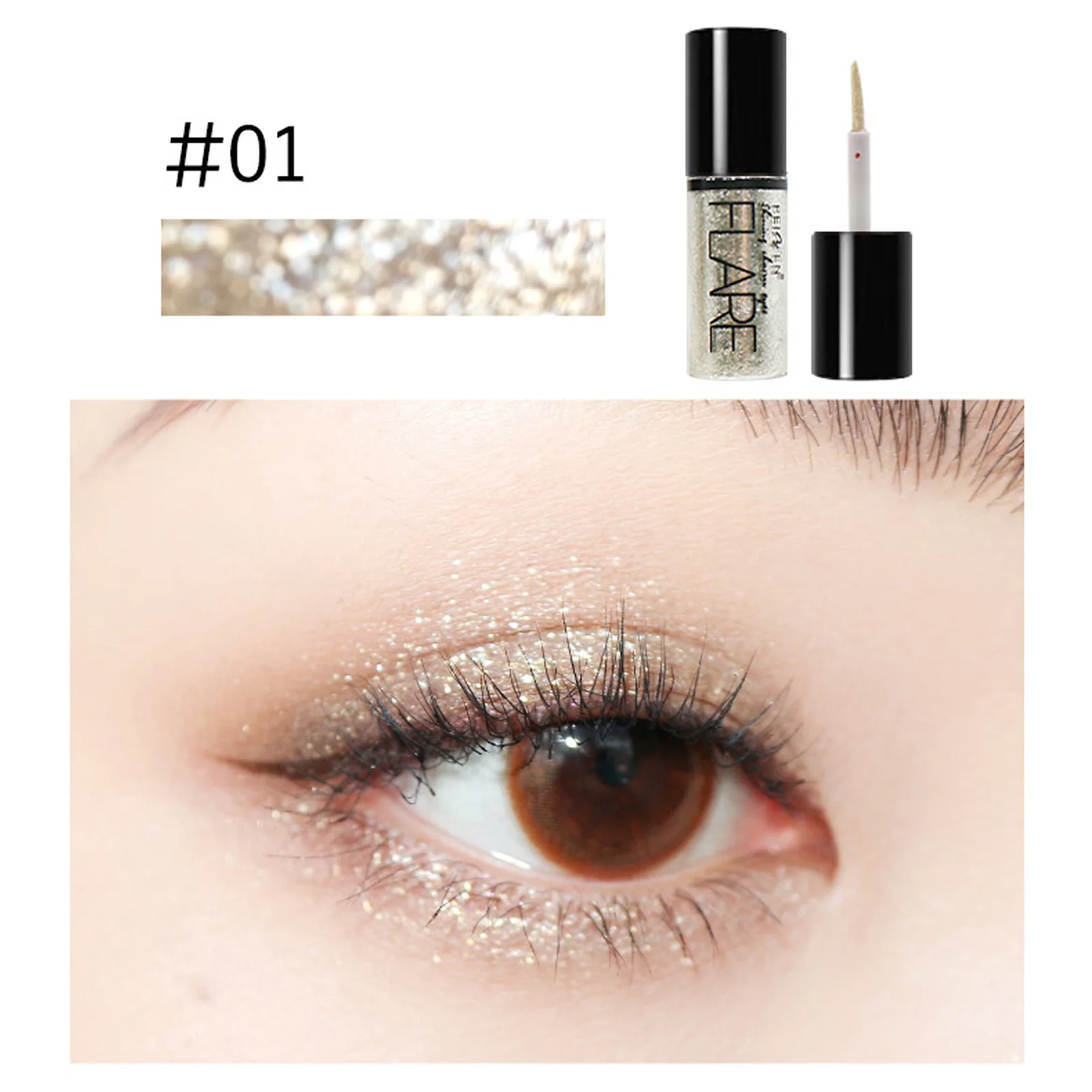 Set di ombretti liquidi perlescenti con paillettes glitterate ombretto scintillante per trucco professionale per le signore dell'ufficio e la città della moda