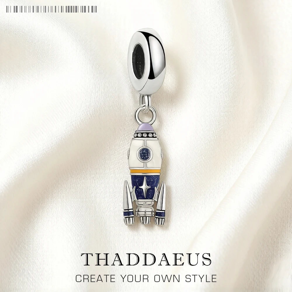 Rocket Charm Europe Style Fine Jewelry Kobiety Mężczyźni Modny prezent ze srebra próby 925