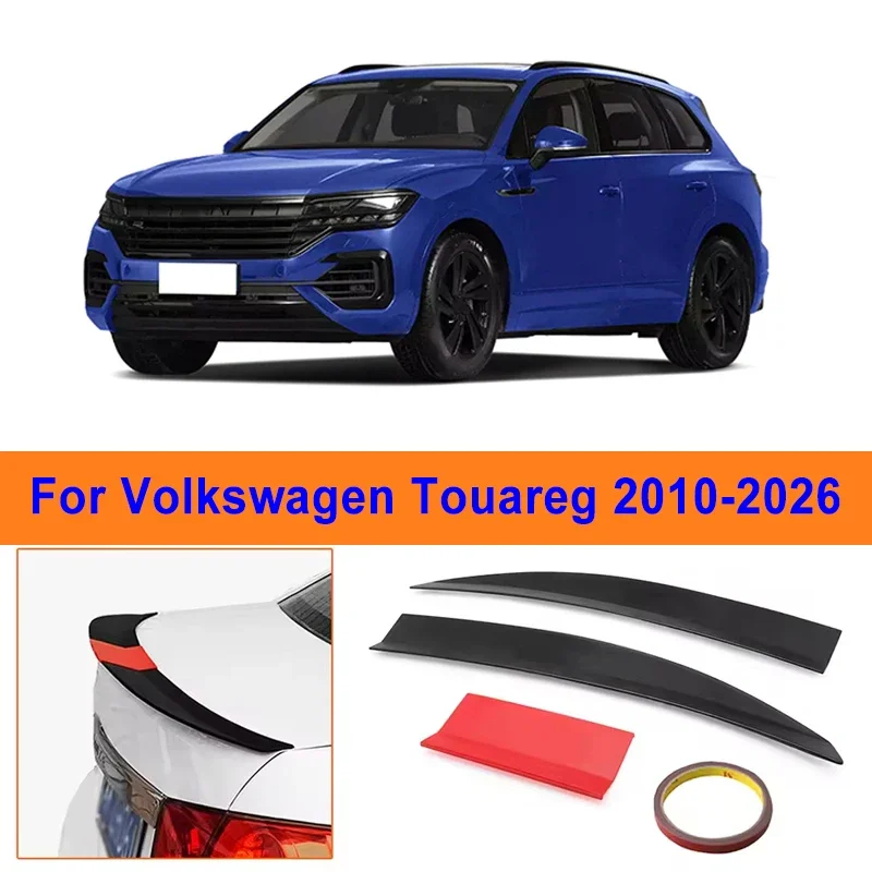 

For Volkswagen Touareg 2010-2026 3-Section ABS Rear Trunk Spoiler 115-125cm Adjustable Sports Decor Top Wing Car Exterior Parts