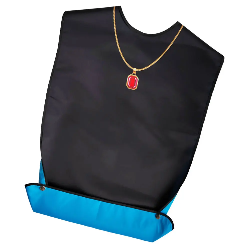 

Waterproof Bib Foldable Adult Dinner Protector Wear-resistant Elderly Polyester Storage Design Button Washable Gift Health Care