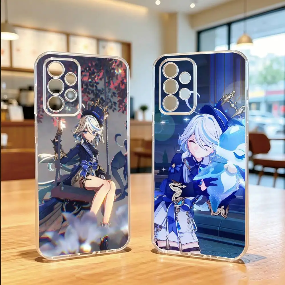 Genshin Impact Furina  Phone Case Transparent Silicone Soft For Samsung S25,S24,S21,S22,S23,S30,Ultra,S20,Plus,Fe