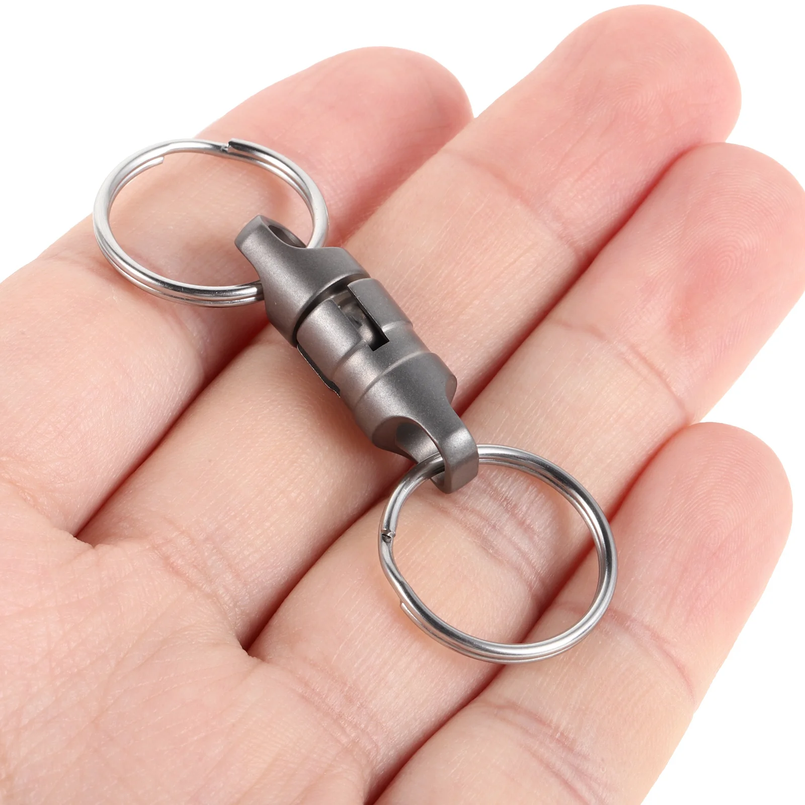 

Titanium Quick Release Swivel Keychain - Compact Detachable Key Ring Heavy Duty Outdoor Key Holder for Travel Hiking Adventure