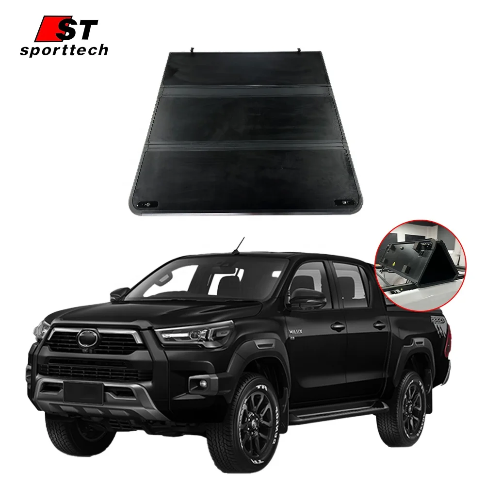 

ST Factory Hard Low Profile Trifold Tonneau Cover for Hilux Rocco Truck Bed Accessories
