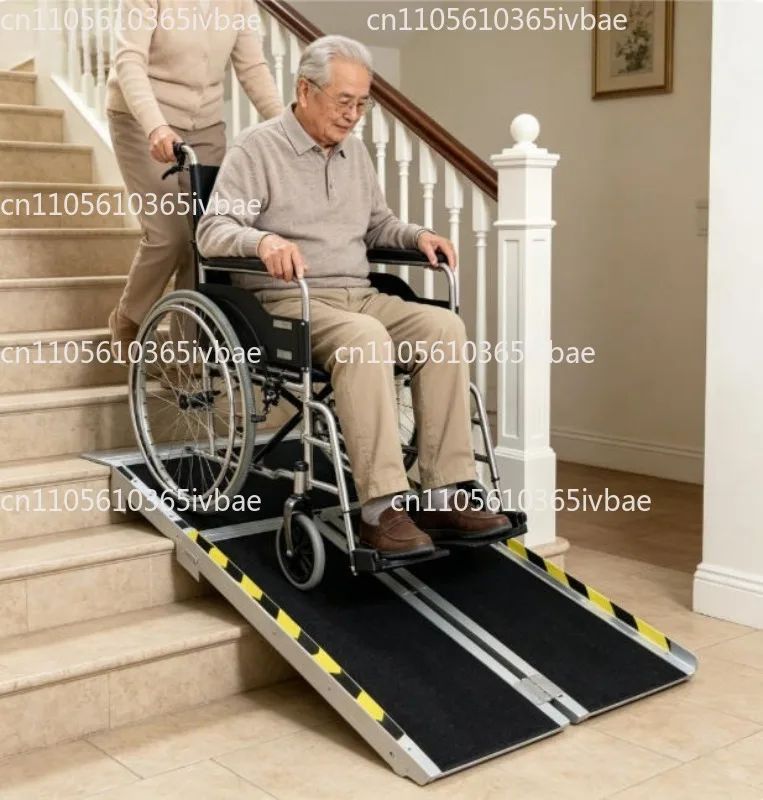 

Portable Aluminum Alloy Folding Ramp, 600 Pounds, Dimensions 6 Feet Long X 29 Inches Wide