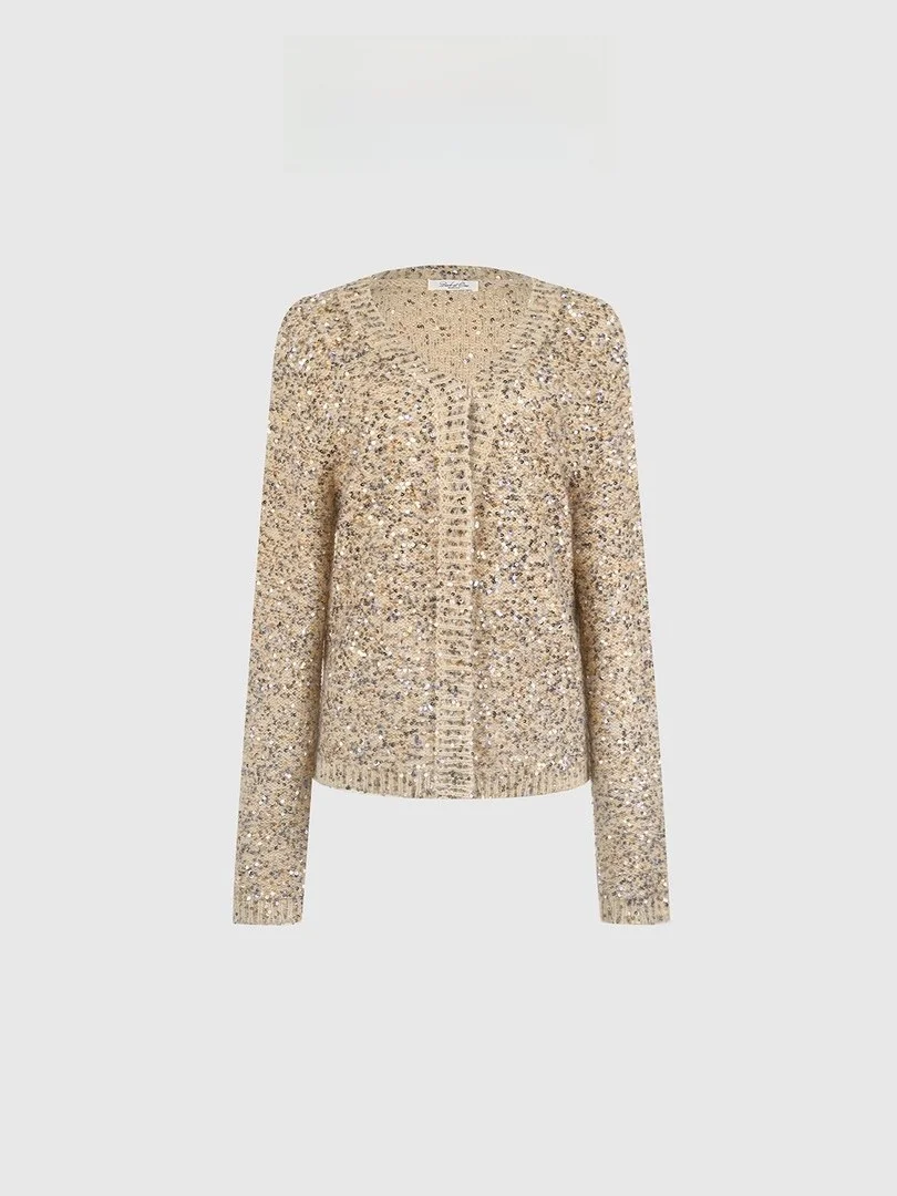 

Вязаный кардиган Baatone French Sle Long Sve с блестящими бусинами, женская модная весенняя коллекция, стандартная длина BFFAS537HK