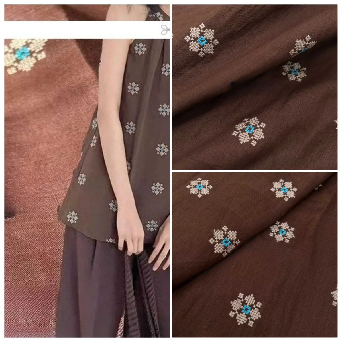 

Лляная новая вышитая ткань премиум-класса в китайском стиле — весна-лето в стиле ретро для юбок в полный рост, широкие брюки, женская одежда