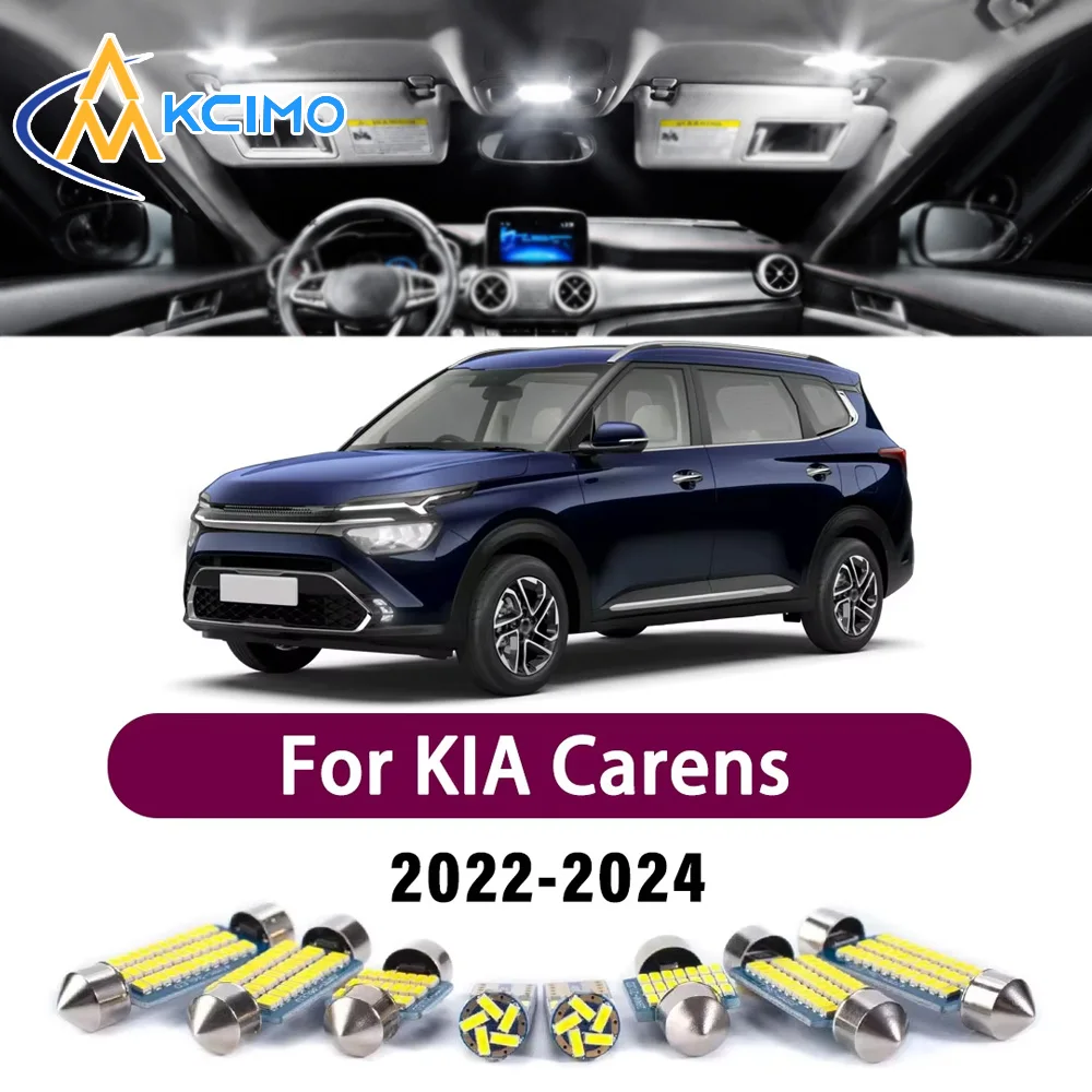 High Lumen CANBUS Error Free LED Interior Light Kit For KIA Carens 2022-2024 Map Door Trunk Reading Dome Lamp Bulbs Set
