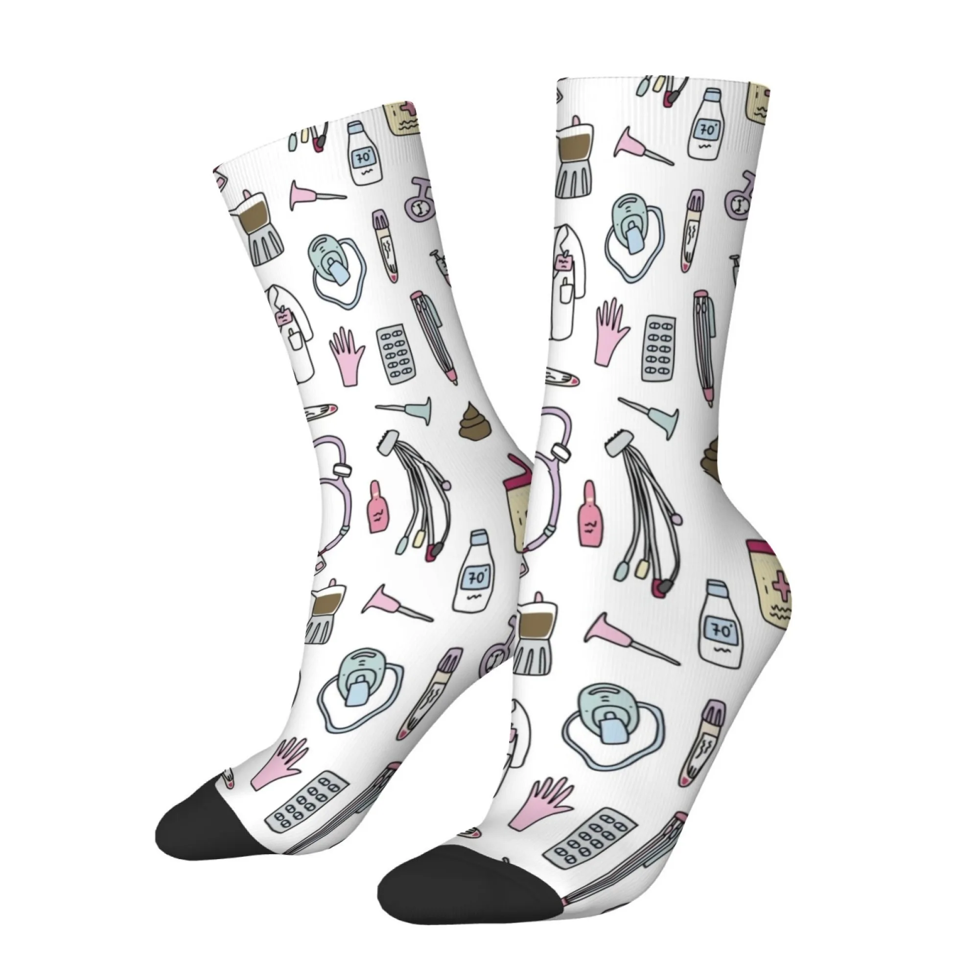 

Men's Socks with All-over Print of Medical-themed Cartoon Tools Novel Fashionable Fun Soft Breathable and Non-slip Socks Gift