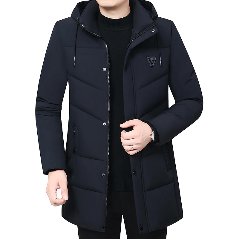 

Men's Long Parkas Winter Hooded Warm Quilted Jacket Wind-resistant Cold Weather Parkas Lined Hood Outerwear Coat