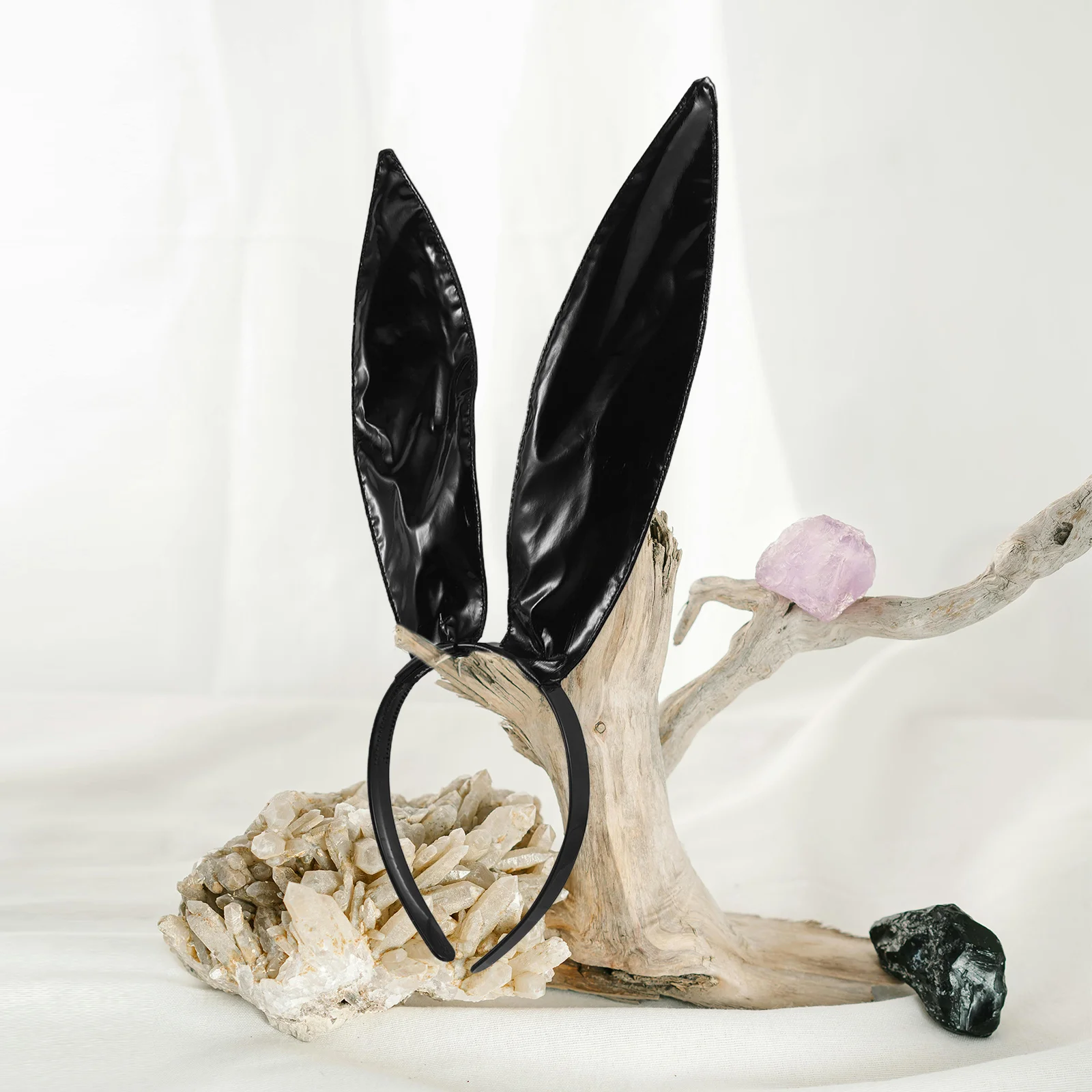

2pcs Black Artificial Bunny Ears Headband Holiday Party Decorations Women Cosplay Costume Accessory Rabbit Hair Hoop