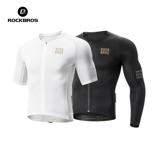 ROCKBROS Camiseta de Ciclismo de Verano Manga Corta Liviana Reflectiva Alta Elasticidad Transpirable Jersey para Hombres Ropa de Ciclismo MTB