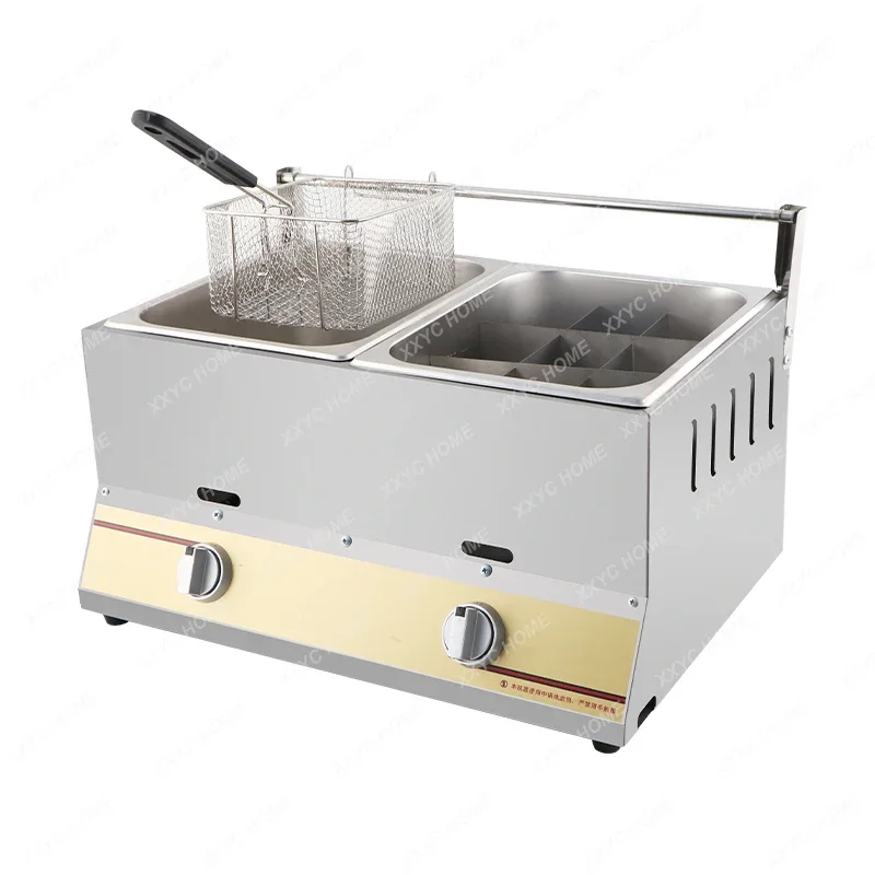 The factory supplies double-tank table-top propane liquefied petroleum gas/gas fryer deep table-top fryer equipment.