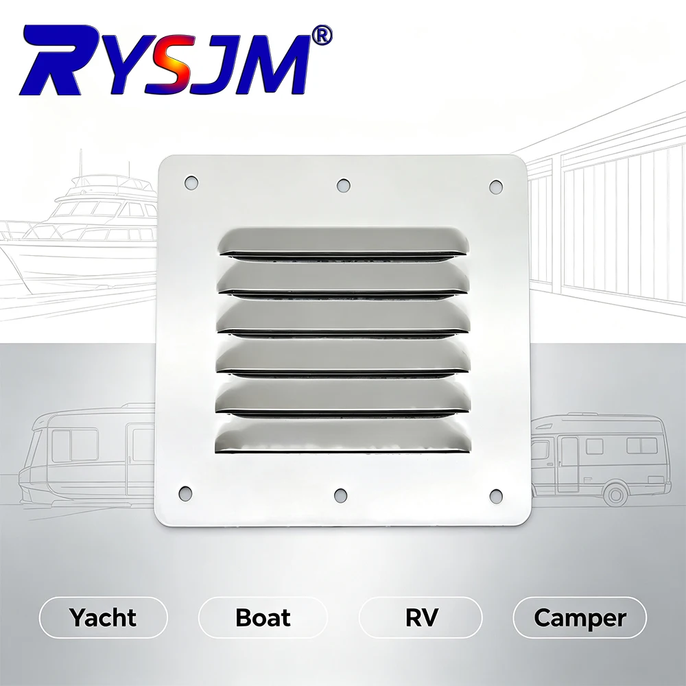  316 Stainless Steel Marine Louver Air Vent Panel One-Piece Polished Ventilation Grille Rain Blocking Airflow Guide for Boat