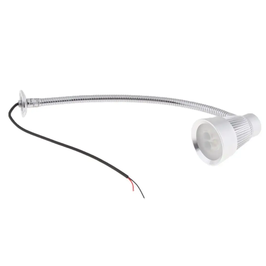 Flexible Gooseneck Reading Map Light LED Metal Chart Lamp Interior Lighting for Bedroom Bedside Club Hotel