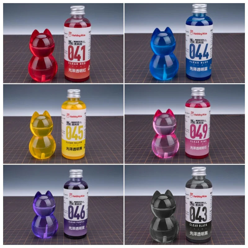 HOBBY MIO 041-049 Clear Color Pre-mixed Paint 100ml No Need Dilution Airbrush Pigment for Scale Model DIY Spraying Painting