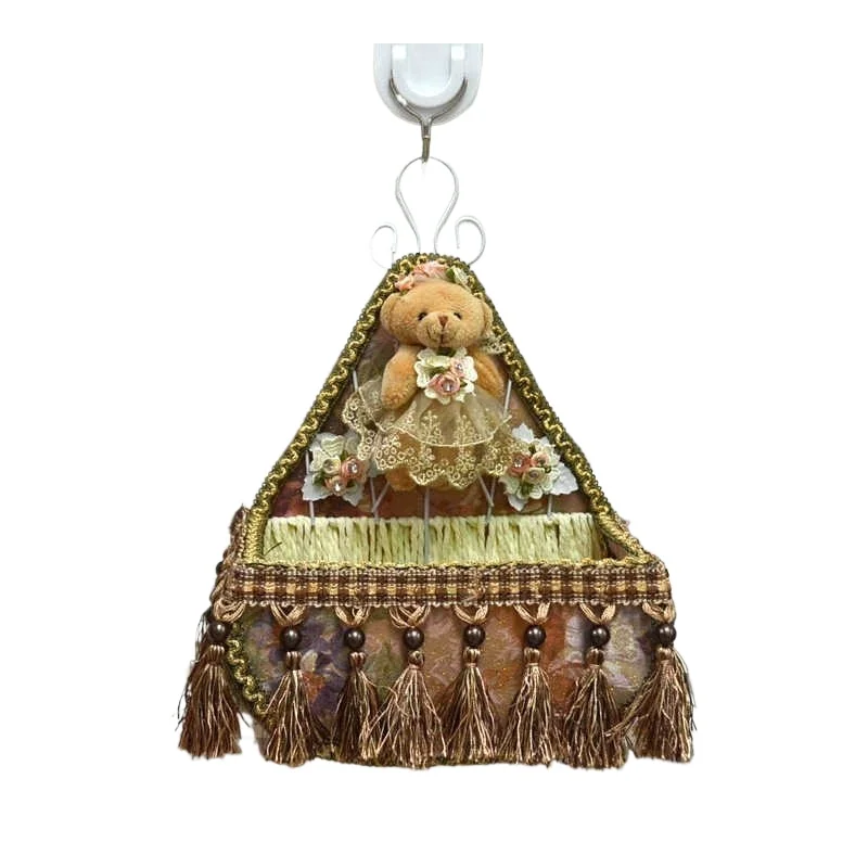 

*Fabric lace countryside storage basket storage box bedside hanging basket door wall hanging basket