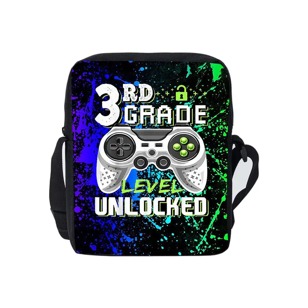 حقيبة ساعي يومية رائعة من جانب واحد للوحة الألعاب للأولاد والبنات، أفضل الهدايا، حقيبة كروس كاجوال ثلاثية الأبعاد كارتونية #4