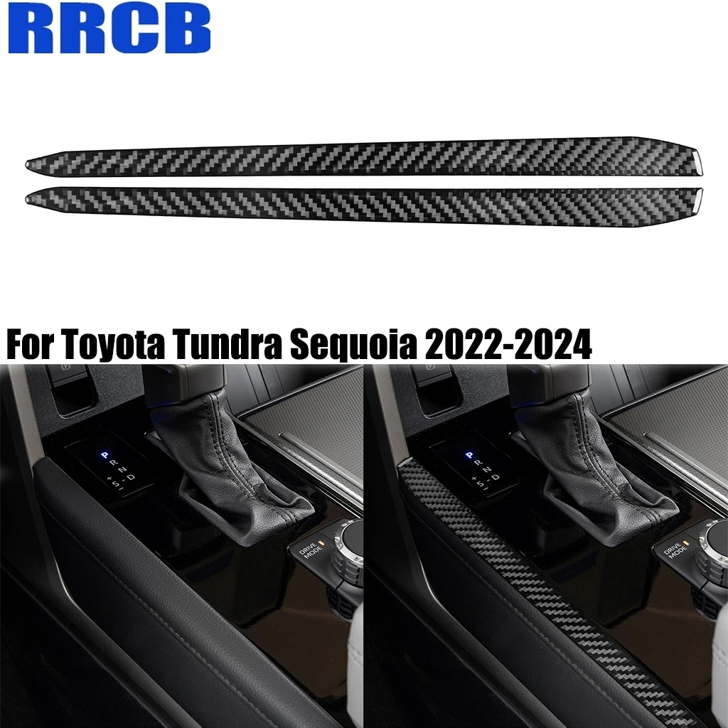 

For Toyota Tundra Sequoia 2022-2024 Carbon Fiber Center Console Gear Shift Sides Panel Interior Cover Stickers Car Accessories