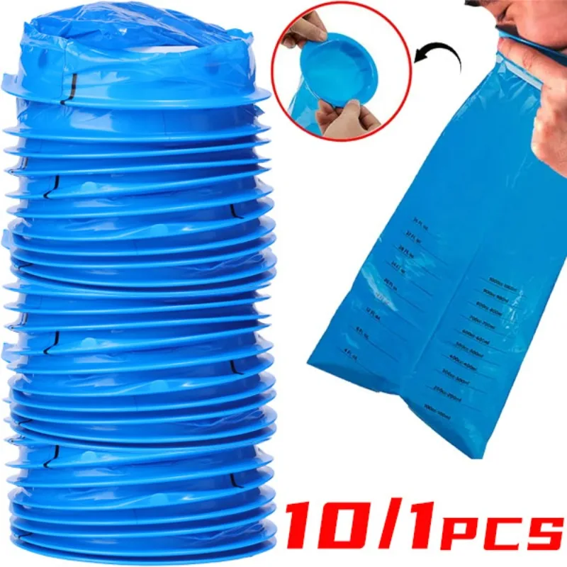 10-1Pcs 1000ML Erbrechen Tasche Einweg Reise Auto Flugzeug Reisekrankheit Übelkeit Erbrechen Reinigung Taschen Notfall Erbrechen Tasche