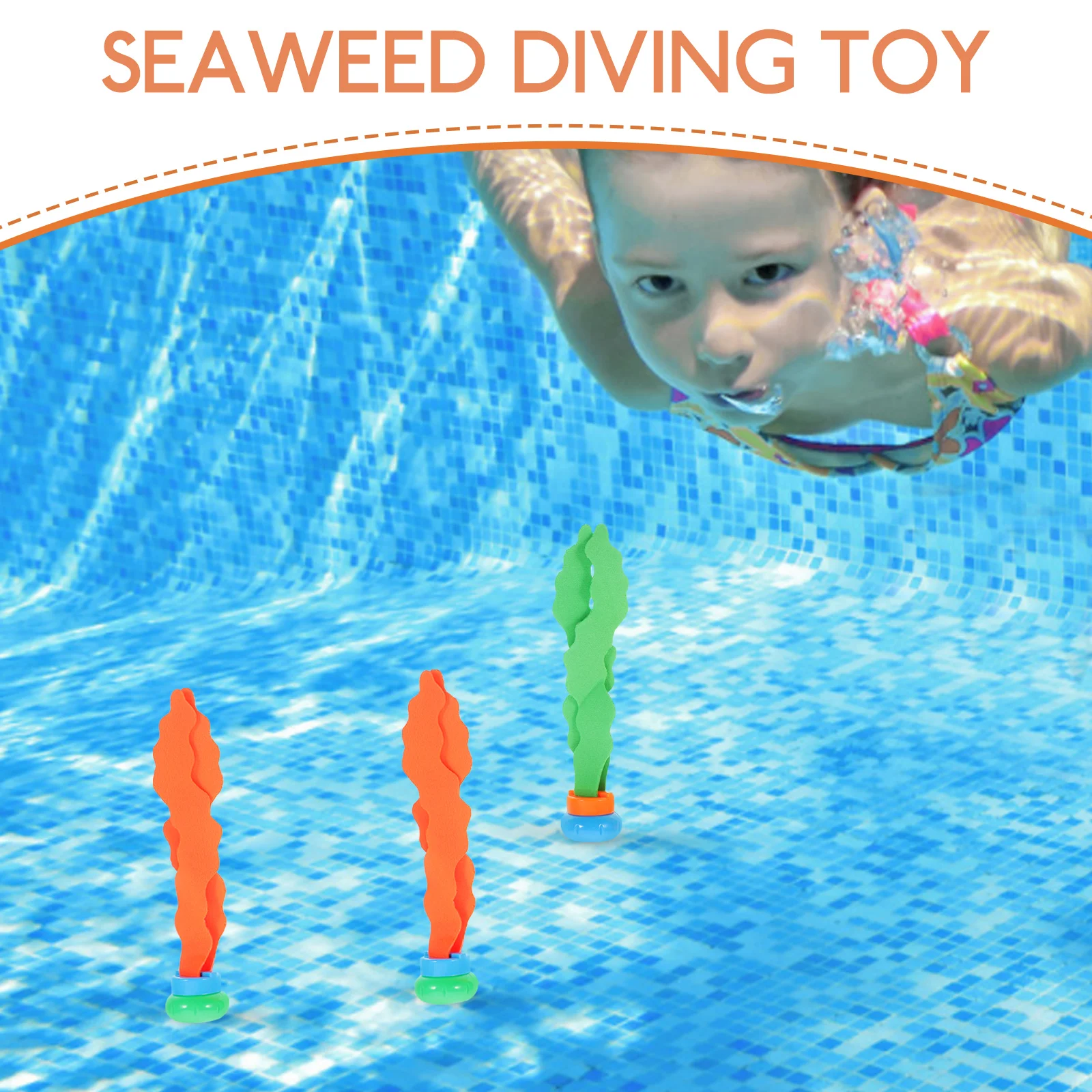 6 pièces ensemble de jeu d'été de plongée aux algues pour enfants piscine natation sous-marine pratique jouet de plongée aux algues jouet d'été jeu de couleur enfant