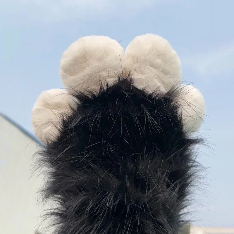 Guantes de garra de gato peludos de felpa de piel sintética, mitones de patas de zorro de Animal, disfraz de Halloween, accesorios para adultos