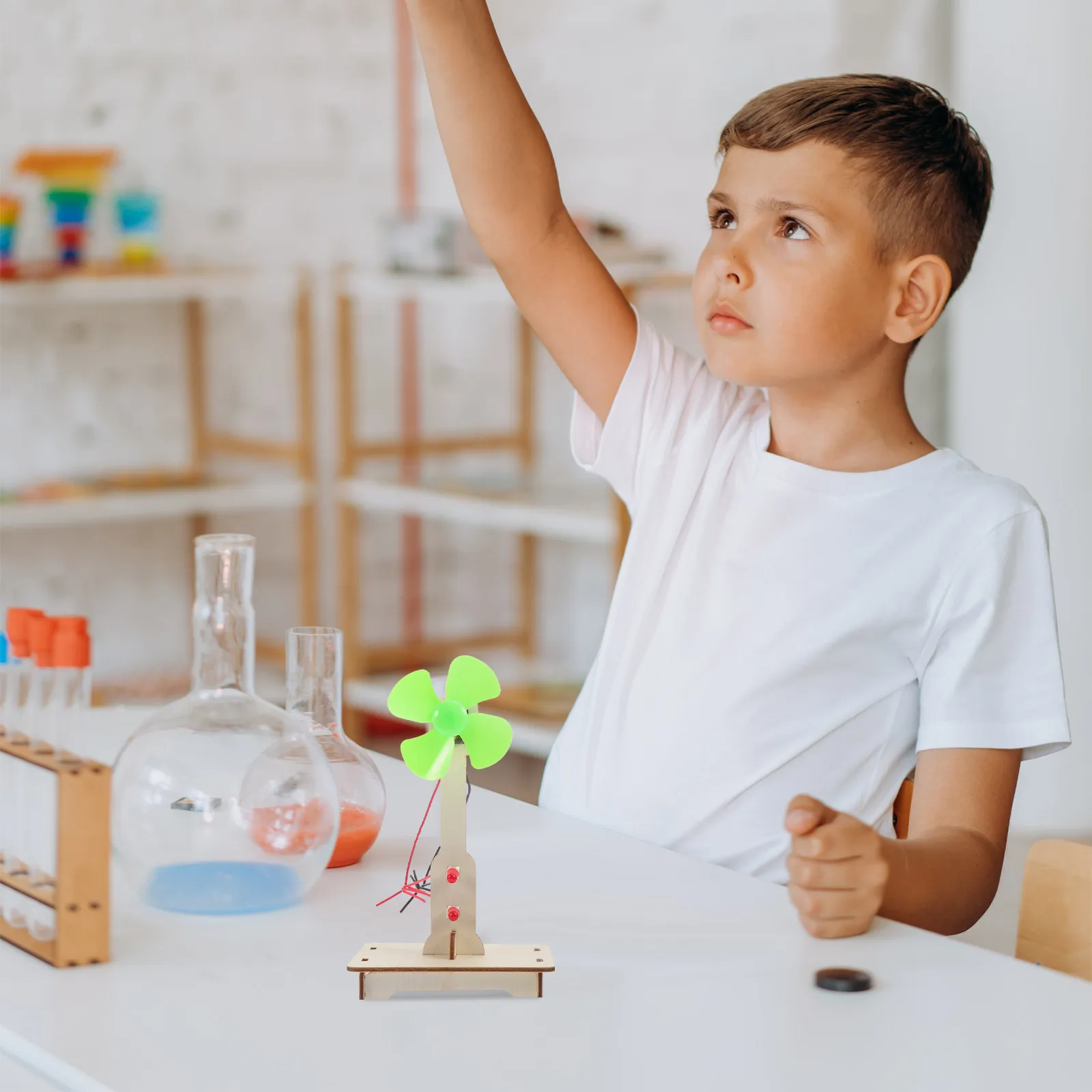 1Pcs Wind Generator DIY Hand-Made Science Experiment Educational Science Learning Kit Kids Early Education Practice Observation