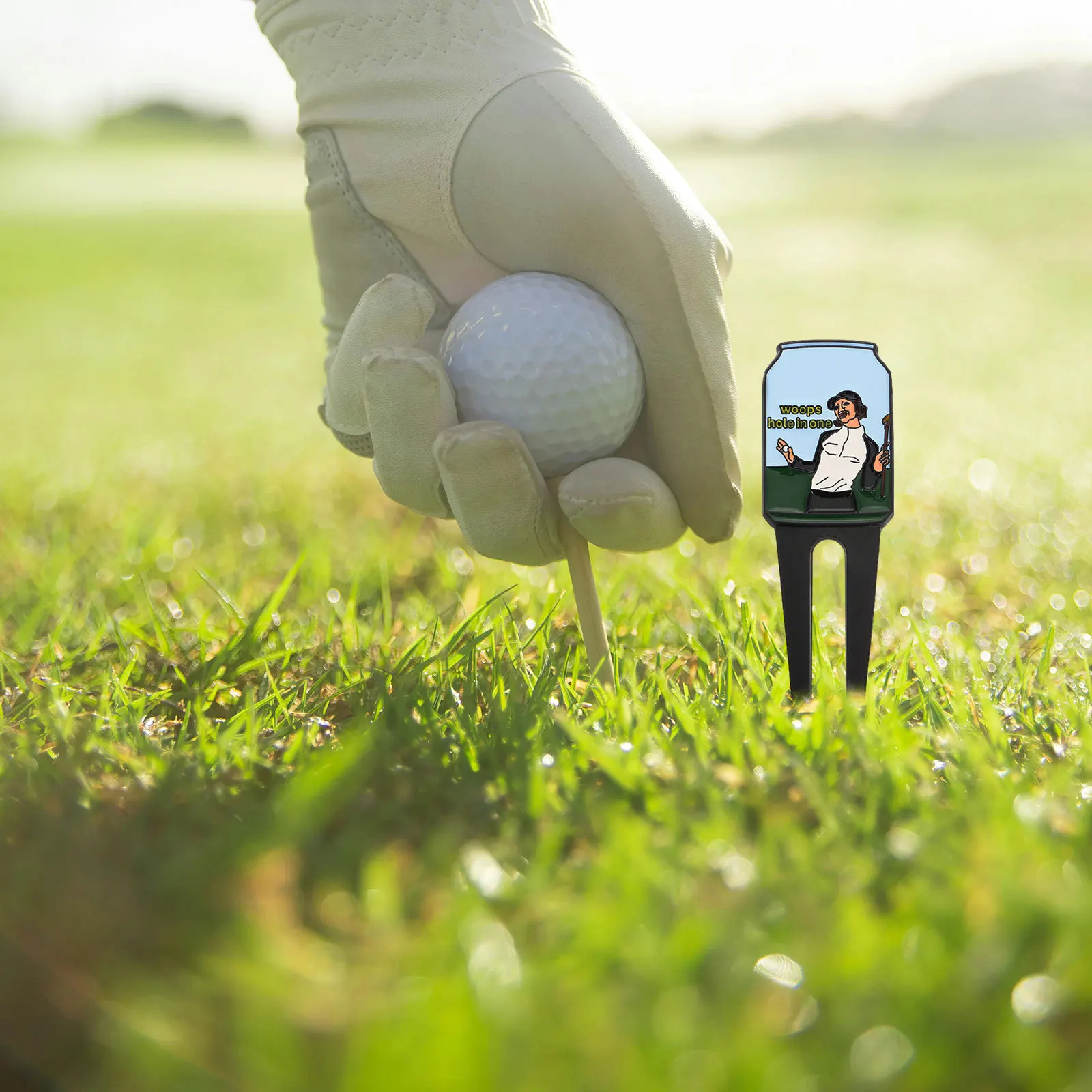 أداة إصلاح ديفوت جولف تلوين المينا تصميم معدني مريح خفيف الوزن محمول لاستعادة العشب إكسسوارات الجولف للرجال #5