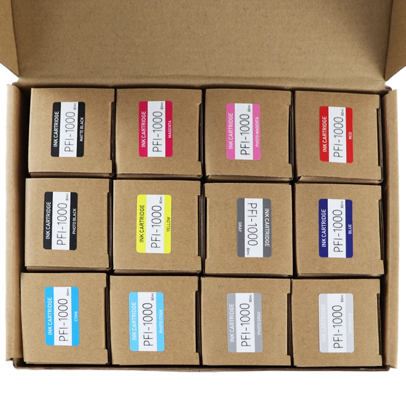 Cartuccia d'inchiostro compatibile PFI-1000 PFI1000 80ML PRO1000 con inchiostro a pigmento completo per stampante Canon imagePROGRAF PRO-1000 12 colori