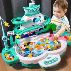 Children's electric fishing toy multi-functional track magnetic levitation music baby education early parent-child interaction