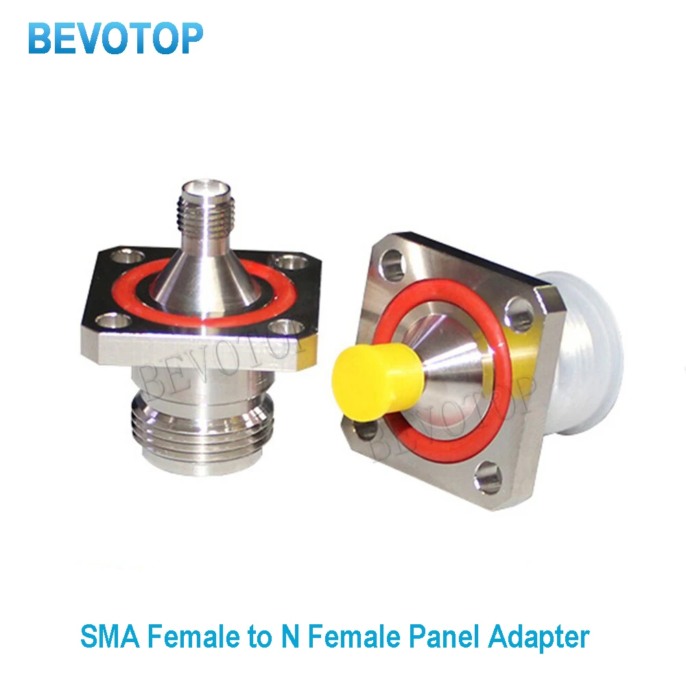 10pcs-lot-16-n-female-to-sma-female-o-ring-waterproof-4-hole-flange-panel-mount-25-25mm-brass-rf-coaxial-connector-adapters