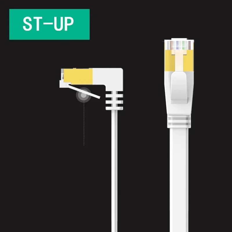Ethernet Cable RJ45 Cat6 Lan Cable RJ 45 Flat Network Cable Patch Cord for Modem, Router, TV, Patch Panel, PC, Laptop 90 Degree