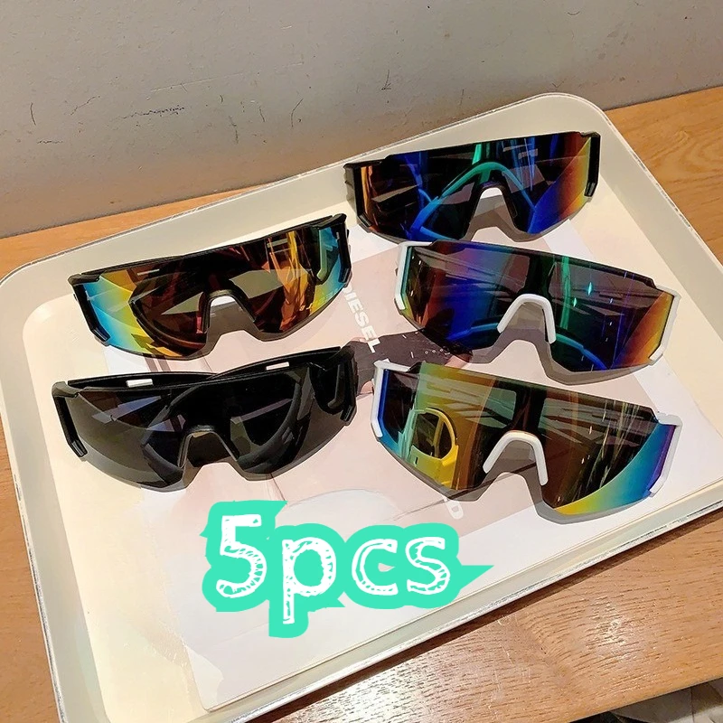 2/5er-Pack Sport-Sonnenbrillen mit UV-Schutz, für Radfahren und Outdoor-Aktivitäten, Unisex