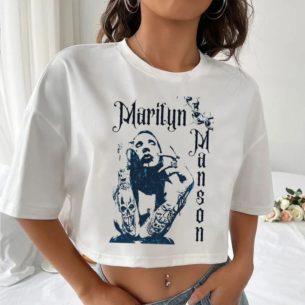 Marilyn Manson top tees teen Vintage Digital hip hop Classic streetwear Comfortable t-shirt 2000s korean clothes 2000s Digital