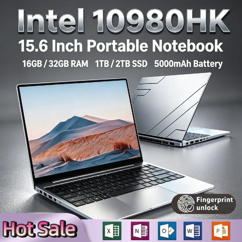 Intel Core i9 10980HK 15.6 Inch Laptop 32GB RAM 2TB NVMe SSD Fingerprint Unlock WiFi 6 4K Ultrabook Gaming Pro Max Prime