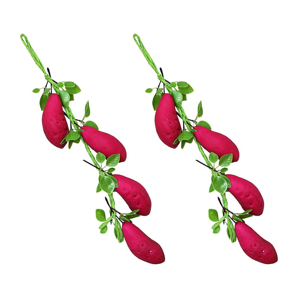 

2pcs Artificial Sweet Potato Strings Simulated Vegetable Hanging Decor For Home Photography Props Wall Pendants