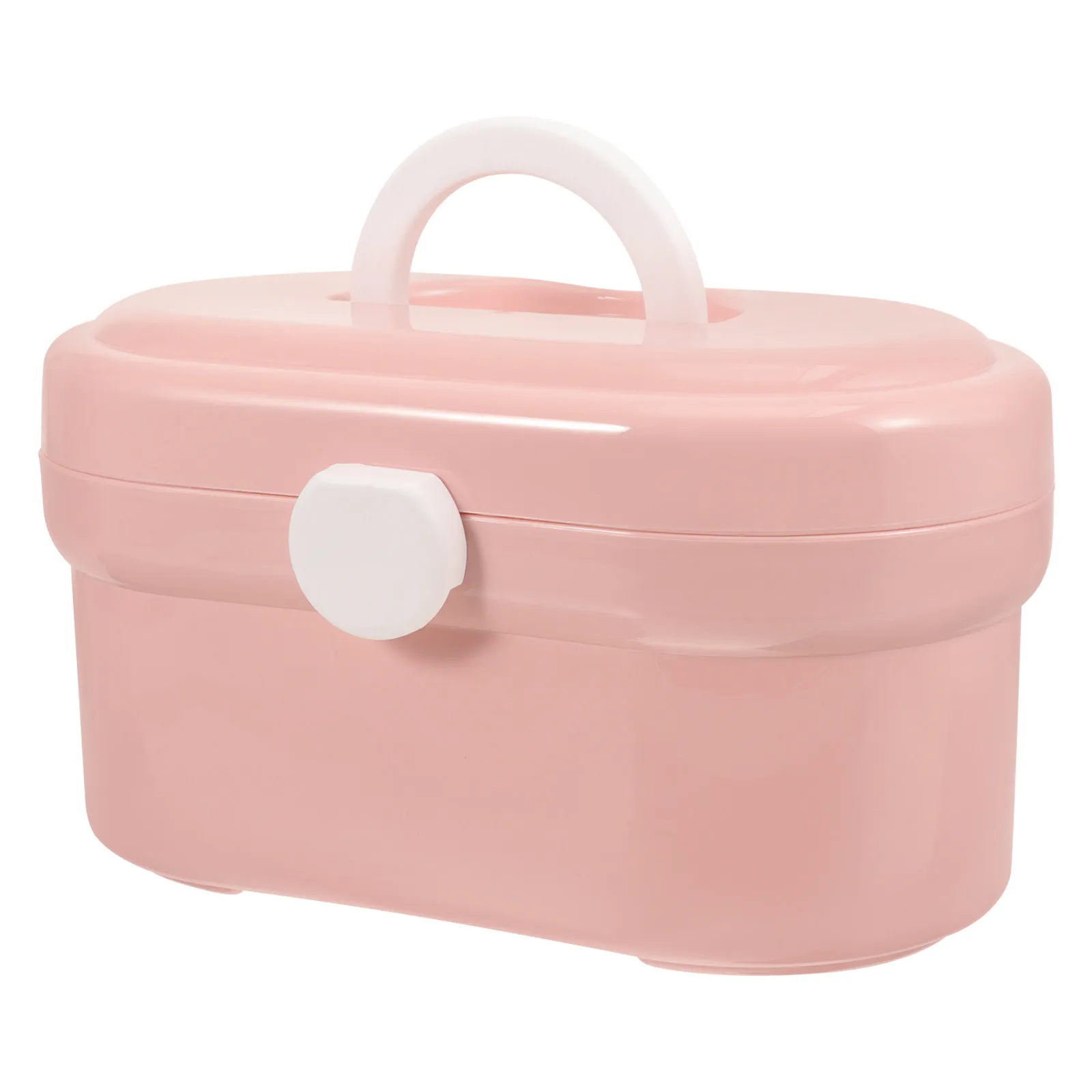 Portable Medicine Storage Box Pink Double Layer Multi- Aid Case Small Size Large Capacity Medicine