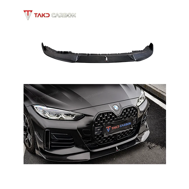 

TAKD Carbon Real Car Data Development Dry Carbon Fiber Front Bumper Lip Diffuser for bmws 4 Series G26 2021-UP