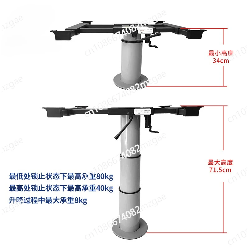 أرجل طاولة رفع دوارة RV - قضيب/دعم طعام قابل لضبط الارتفاع لتحويلات فان التخييم، مجموعة تركيب مستقلة #3