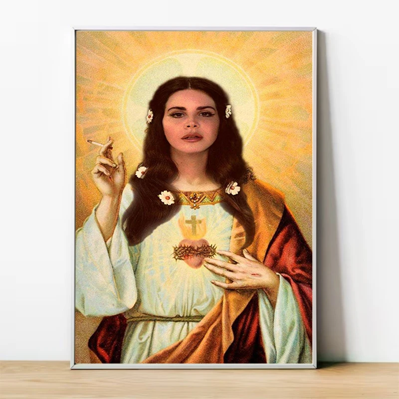 Póster de la cantante Lana Del Rey, pinturas decorativas para la pared, decoración para dormitorio, decoración estética para el hogar, cafetería, bar, arte